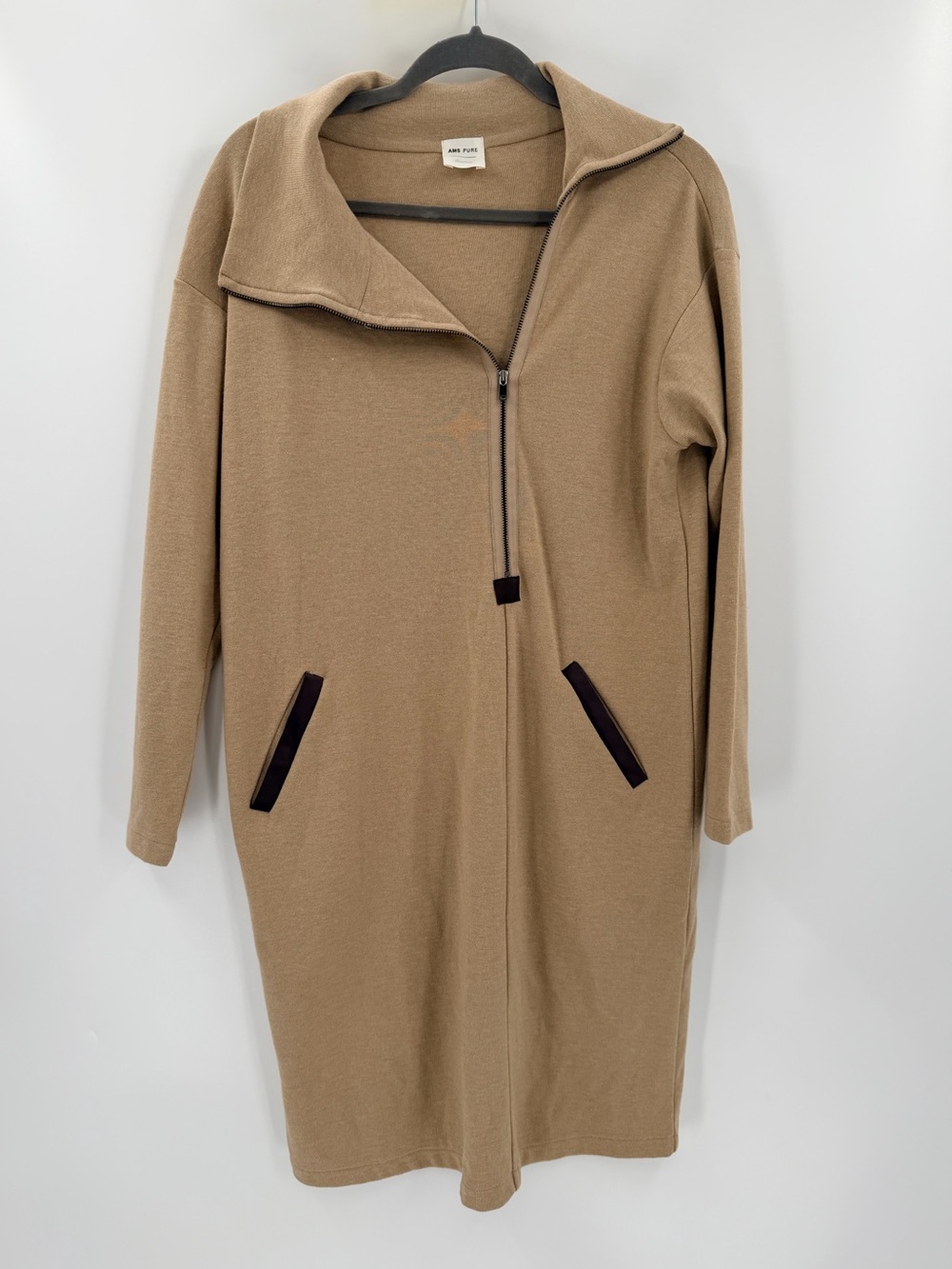 AMS Pure Asymmetrical Zip Sweater Dress